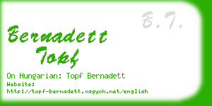 bernadett topf business card